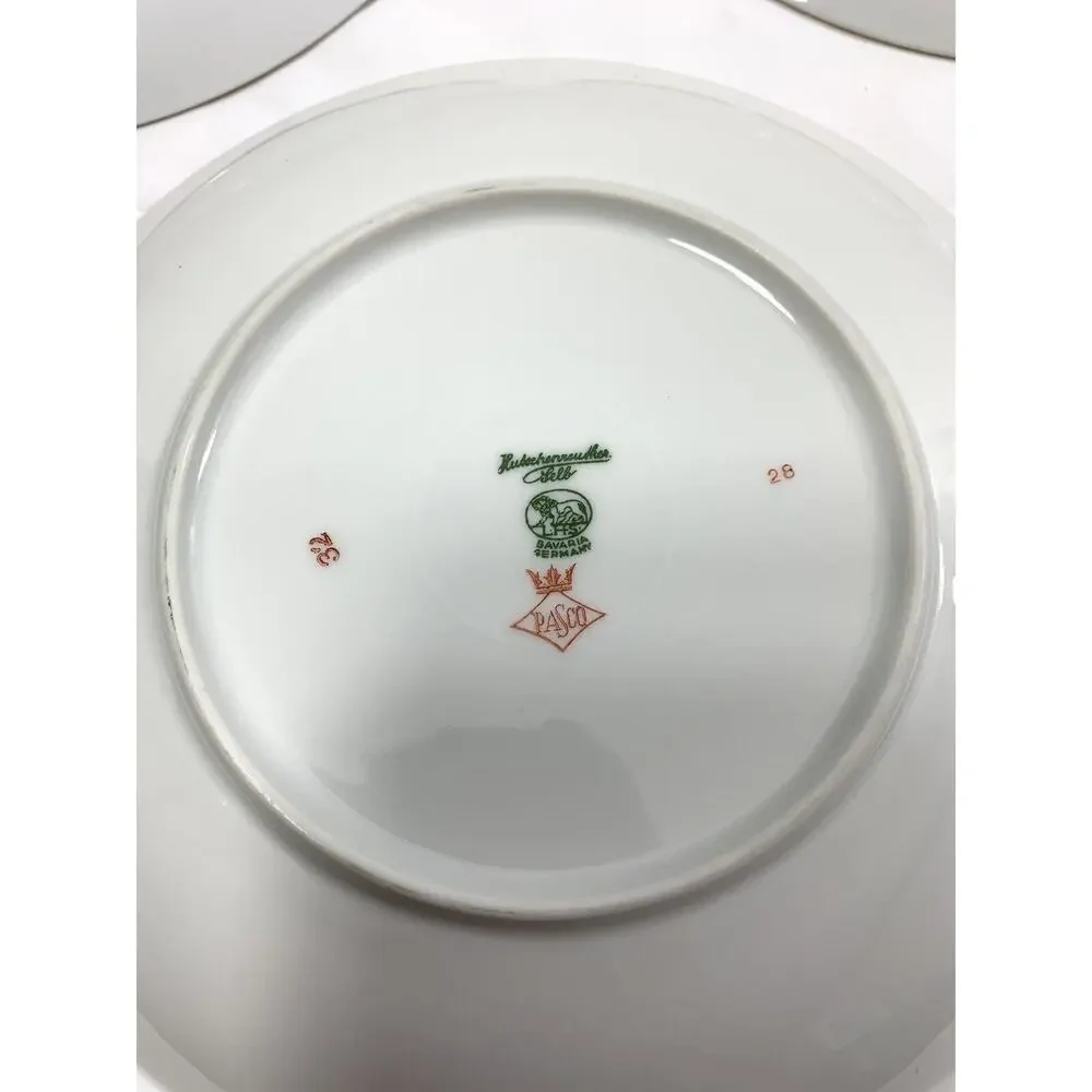 3 Vintage Hutschenreuther Selb Fruit Salad Plates Bavaria‎ Germany Pasco Peaches